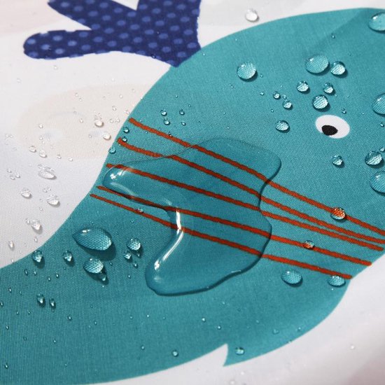 Sandesen® Douchegordijn kleurrijk met sealife patroon180x200cm ringen