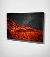 Red Night - 30 x 40 cm - Landschap - Schilderij - Canvas - Slaapkamer - Wanddecoratie  - Slaapkamer - Foto op canvas