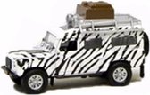 Speelgoed auto witte safari Land Rover 14 x 5 x 8 cm - Speelgoedauto schaalmodellen