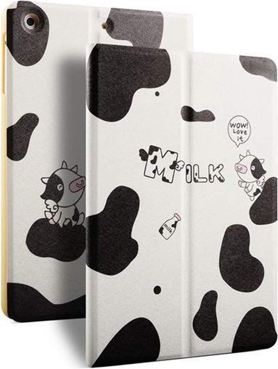 iPad Mini 4 - Design Smart Book Case hoesje Bookcase Cover - Koeien Patroon / Cow Pattern - Milk we Love it Hoes