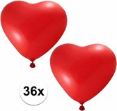 36x ballons coeurs rouges