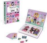 Janod Magnetibook - Verkleedfeest Meisjes - Magneetboek Speelset Inclusief 46 Magneten En 8 Voorbeeldkaarten - Geschikt vanaf 3 Jaar