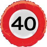 Folie ballon verkeersbord 40 jaar