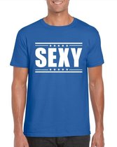 Sexy t-shirt blauw heren L