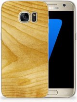 TPU Siliconen Hoesje Geschikt voor Samsung S7 Licht Hout