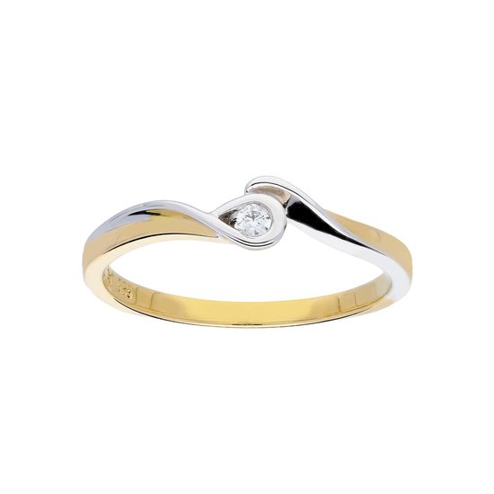Classics&More - Gouden Ring Glanzend - Diamant - 0.031ct - GH/SI3