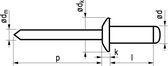 Masterfix blindklinknagel 4,0x18mm aluminium (Per 500 stuks)