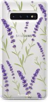 Samsung Galaxy S10 Plus hoesje TPU Soft Case - Back Cover - Purple Flower / Paarse bloemen