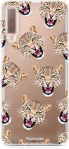 Samsung Galaxy A7 2018 hoesje TPU Soft Case - Back Cover - Cheeky Leopard / Luipaard hoofden