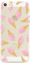 iPhone 5 / 5S hoesje TPU Soft Case - Back Cover - Ice Ice Baby / Ijsjes / Roze ijsjes