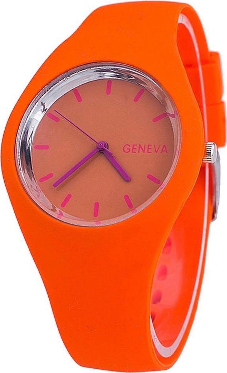Fako® - Horloge - Geneva - Siliconen Ultra - Oranje