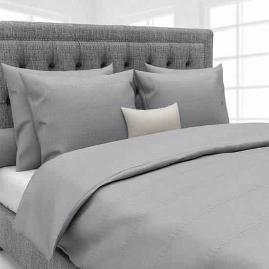 Heckett & Lane David Dekbedovertrek - Tweepersoons - 200x200/220 cm - Silver Grey