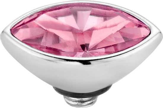 twisted marquise cz steentje - rose - dames - zilverkleurig - 4mm