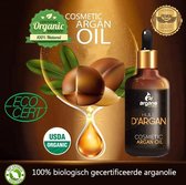 Argan Olie - 50ml Puur & Bio Gecertificeerd Voor Huid, Haar & Lichaam