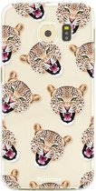 Samsung Galaxy S6 hoesje TPU Soft Case - Back Cover - Cheeky Leopard / Luipaard hoofden