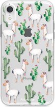 Fooncase Hoesje Geschikt voor iPhone XR - Shockproof Case - Back Cover / Soft Case - Alpaca / Lama