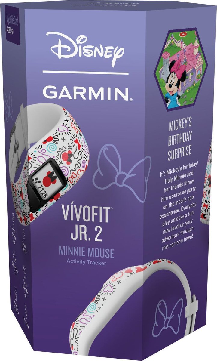 Garmin Vivofit Junior 2 Disney Minnie Mouse Activity Tracker voor Kinderen Wit bol