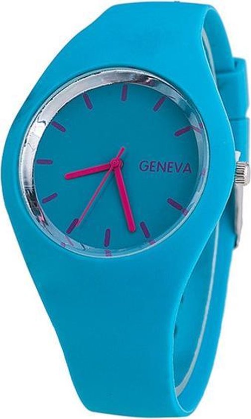 Fako® - Horloge - Geneva - Siliconen Ultra - Lichtblauw