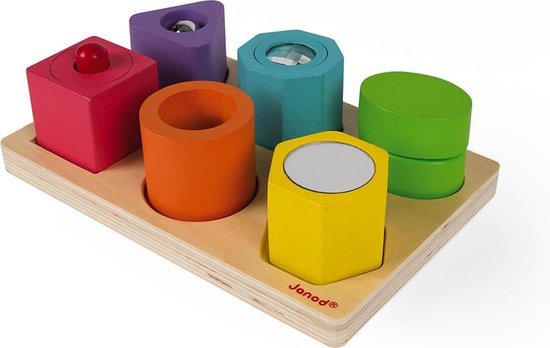 Janod - I Wood - Vorm En Geluid Puzzel - Om De Zintuigen Te Stimuleren - FSC® Houten Blokken En Puzzel - Geschikt Vanaf 1 Jaar van Janod — afbeelding 5