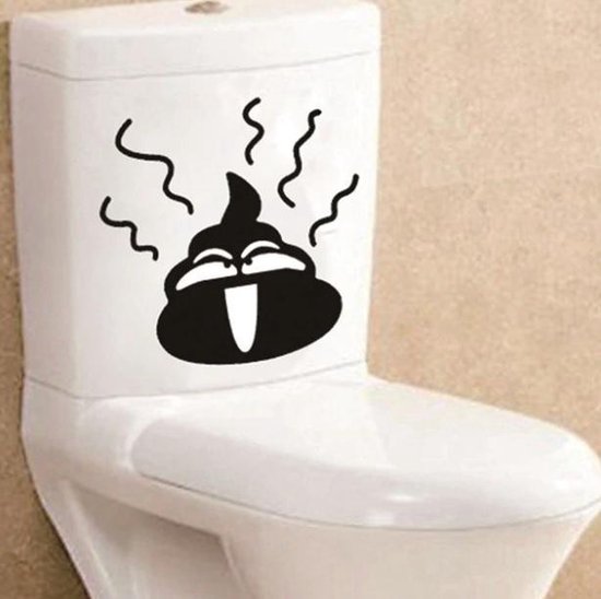 Narabar gesloten inhoud WC Sticker – Toilet Sticker – WC Decoratie – Wc Bril Sticker – Grappige  Sticker | bol.com