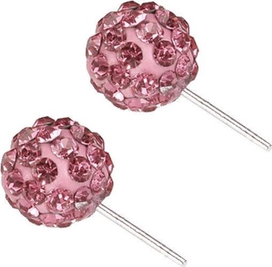 Fako Bijoux® - Oorbellen - Disco Dots - Steker - Mini - Roze