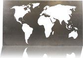 Roest Design metalen wereldkaart (klein) wanddecoratie van RVS (Edelstaal)
