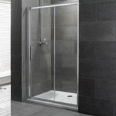 Douchedeuren schuifdeur 6mm gehard easy clean glas transparant 185x130cm - Volente Eastbrook