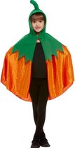 SMIFFYS - Oranje fluweelachtige pompoen cape met capuchon voor kinderen - Accessoires > Capes