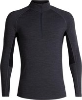 Icebreaker 200 Zone Longsleeve Trui halve rits Heren, jet heather/black Maat M