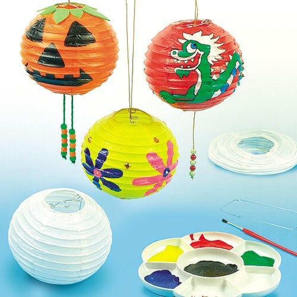 Kit DIY Lanternes St Martin Pour Enfants - 6 Lanternes En Papier Avec Perles LED - Activité Créative Anniversaire Fête