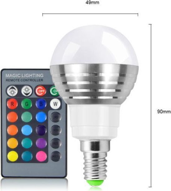 Premisse Cirkel wetgeving LED Lamp Met afstandsbediening - Alle kleuren instelbaar - 5W A+ - E14 -  lamp +... | bol.com