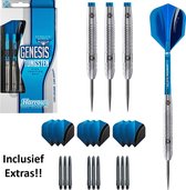 Harrows – Genesis A – 60% Tungsten – dartpijlen - met 9 - dartshafts - en 9 - dartflights - 21 gram - dartpijlen