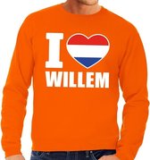 Oranje I love Willem sweater volwassenen 2XL