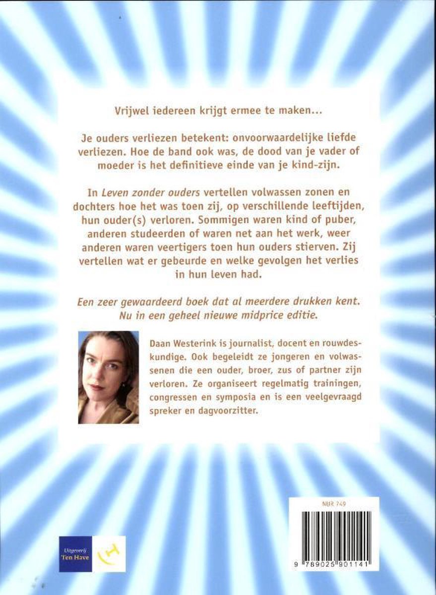 Achterflap boek 'Leven zonder ouders' met foto van Daan Westerink.