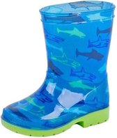 Blauwe peuter/kinder regenlaarzen sharks - Rubberen haaien print laarzen/regenlaarsjes voor kinderen 24