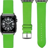 Groene Lederen Apple horlogeband (38mm) zwarte adapter