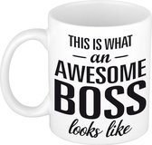 This is what an awesome boss looks like tekst cadeau mok / beker - 300 ml