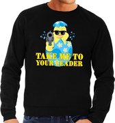 Fout paas sweater zwart take me to your leader voor heren S