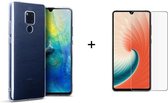 Huawei Mate 20 hoesje siliconen case hoes cover transparant - 1x Huawei Mate 20 Screenprotector