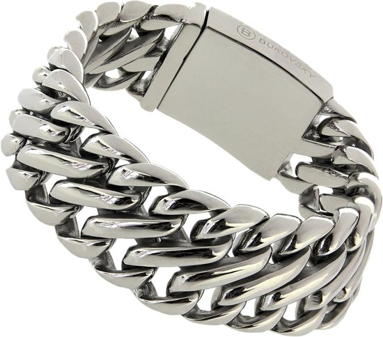 Bukovsky - Stalen Armband - "Elegance" - 20 cm - Zilverkleur - Gepolijst - Glanzend - Edelstaal - 316L Stainless Steel