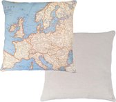 Kussen met vintage kaart van Europa