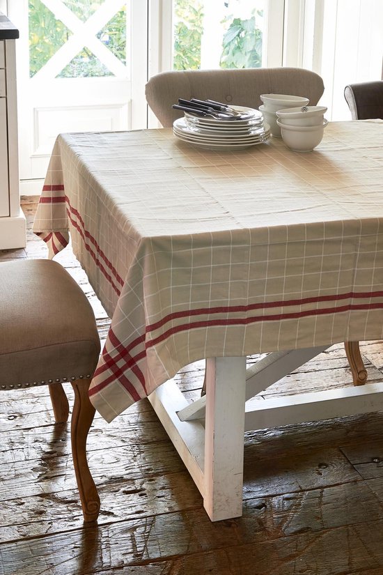 Rivièra Maison Kitchen Classic Table Cloth Tafellaken - 270 x 150 cm - Rood Gestreept | bol.com