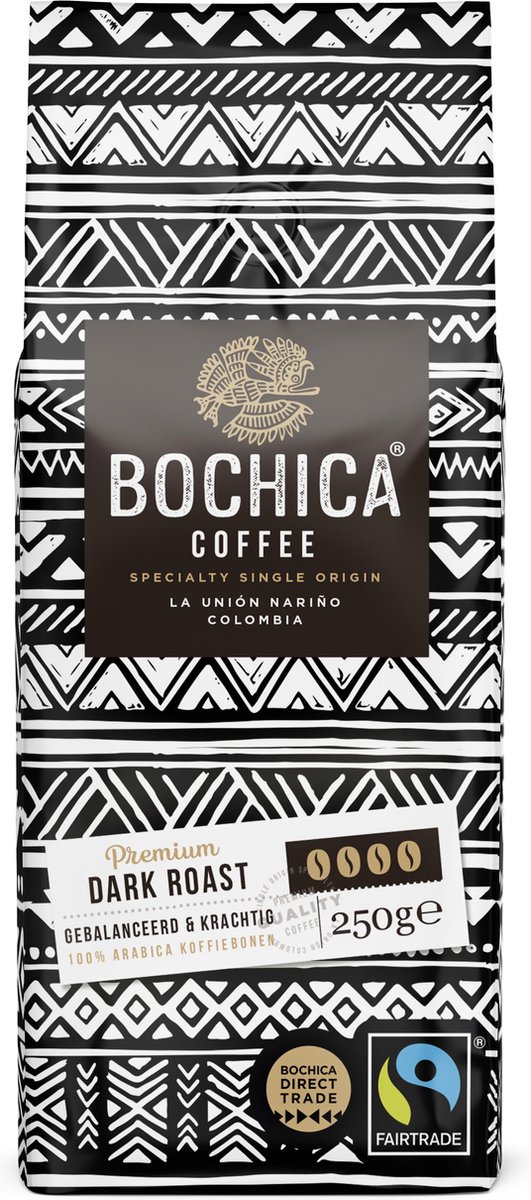 Bochica Koffiebonen Dark Roast - Fairtrade & Direct Trade - 6 x 250 gram