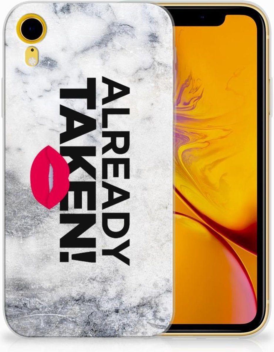 Apple iPhone Xr Siliconen hoesje met naam Already Taken White