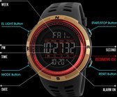 Skmei - Waterdicht 5 ATM Digitaal Sporthorloge - Dual Time -  49 mm - Roze Goud / Zwart