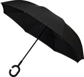 Bol.com Impliva - Opvouwbare Inside Out Paraplu - Ø 107 cm - Zwart aanbieding