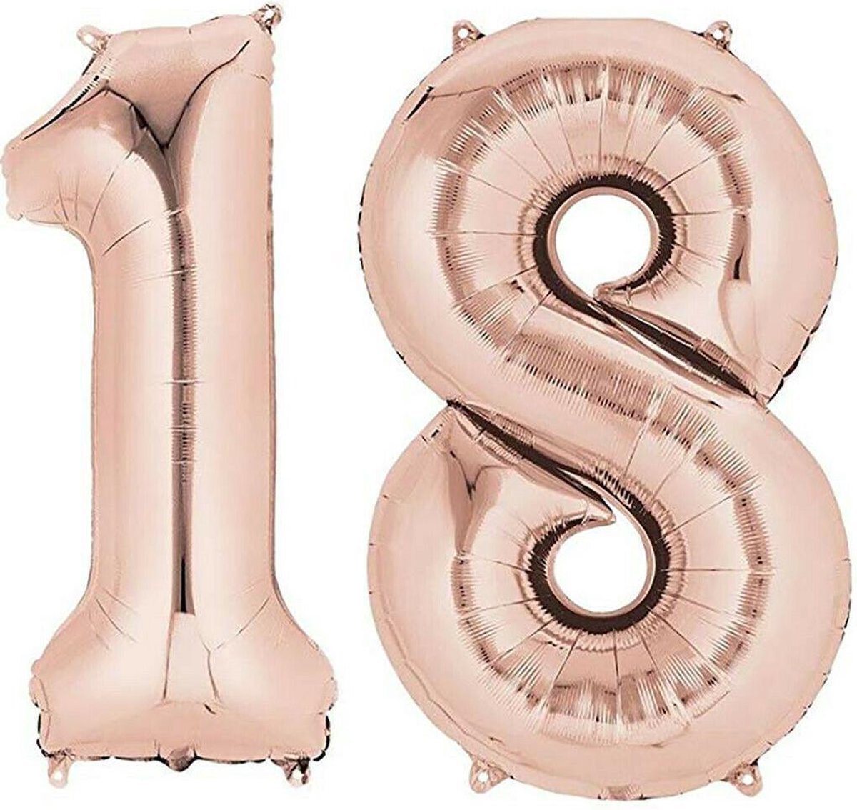 18 jaar | Cijfers | Rose Goud | 100 cm hoog | Folieballon | Feestversiering | Verjaardag | Versiering - TDBM