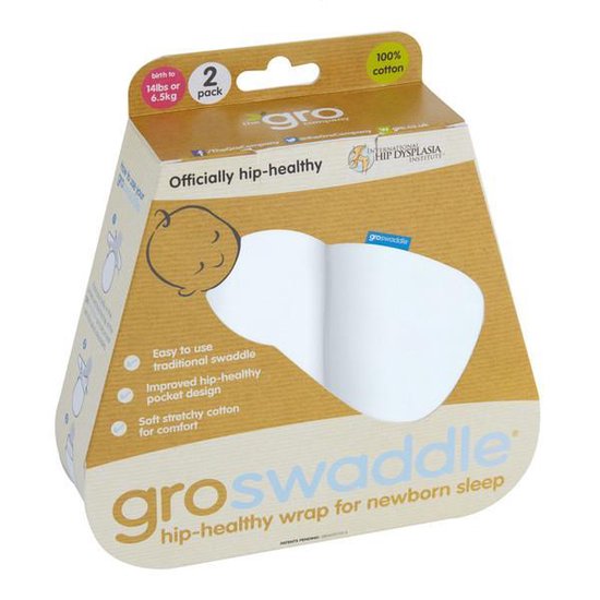 Witte heupvriendelijke Groswaddle duoverpakking 03 maanden