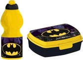 Batman broodtrommel + drinkfles ( 18 cm hoog - 400 ml)