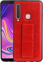 Grip Stand Hardcase Backcover - Telefoonhoesje - Achterkant Hoesje - Geschikt voor Samsung Galaxy A9 (2018) - Rood